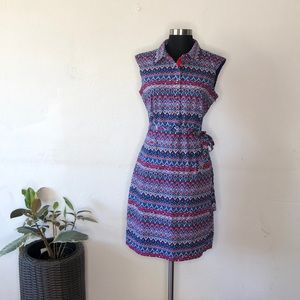 Ellen Tracy Geometric Pattern Cotton Dress